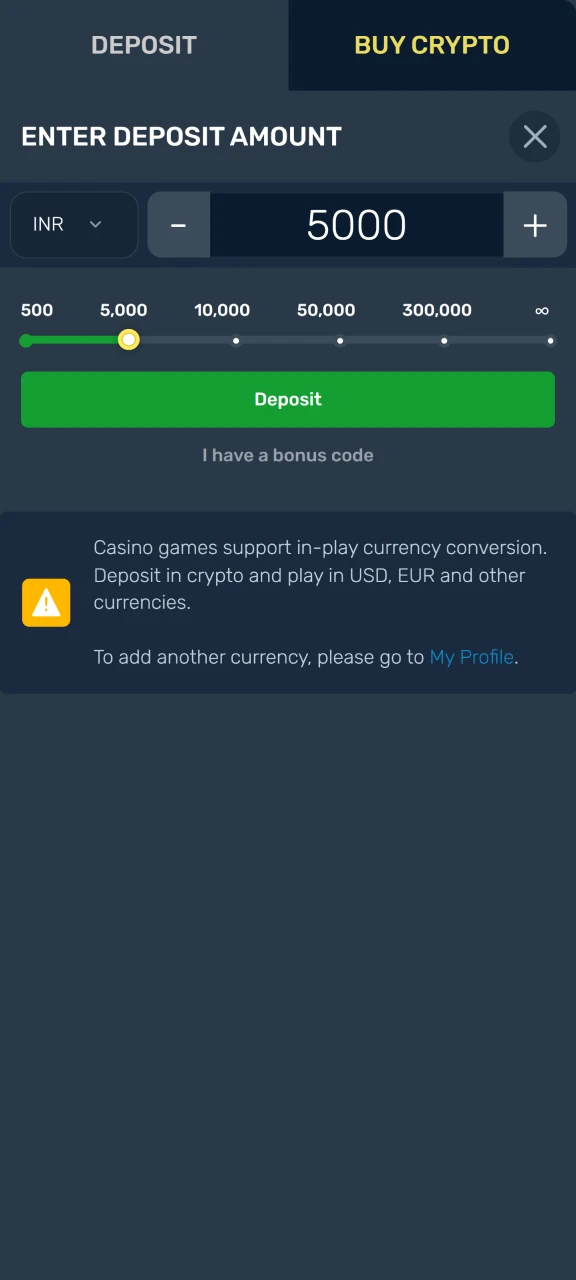 Make a deposit to your Winz account.