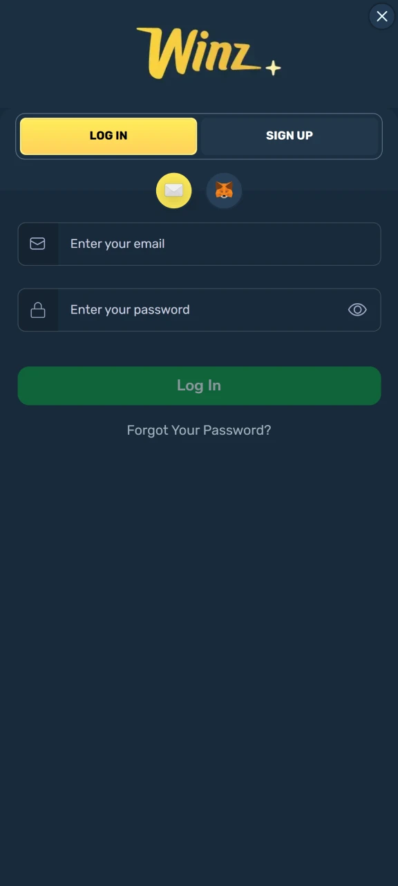 Log in to your Winz account to start a session.