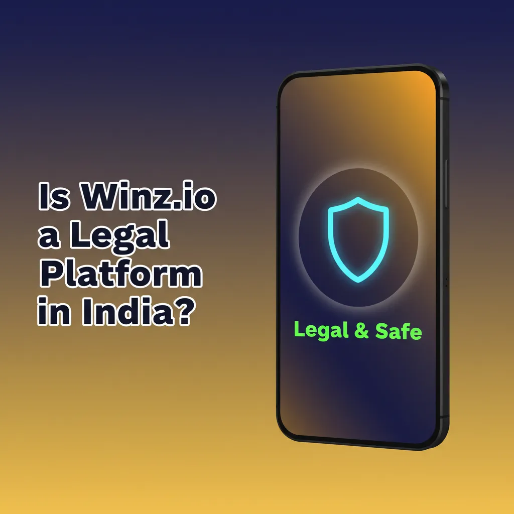Infographic: India map with legal icons, Winz.io licence badge, Curacao HQ pin, notes on state rules and responsible gaming.