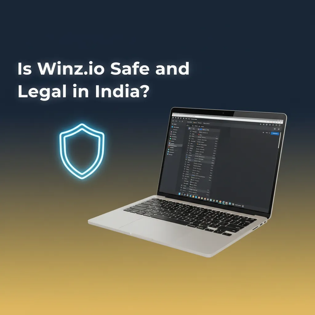 Winz.io safety in India - Curacao licensed, 18+ warning, state-wise legality, data and funds protection symbols.