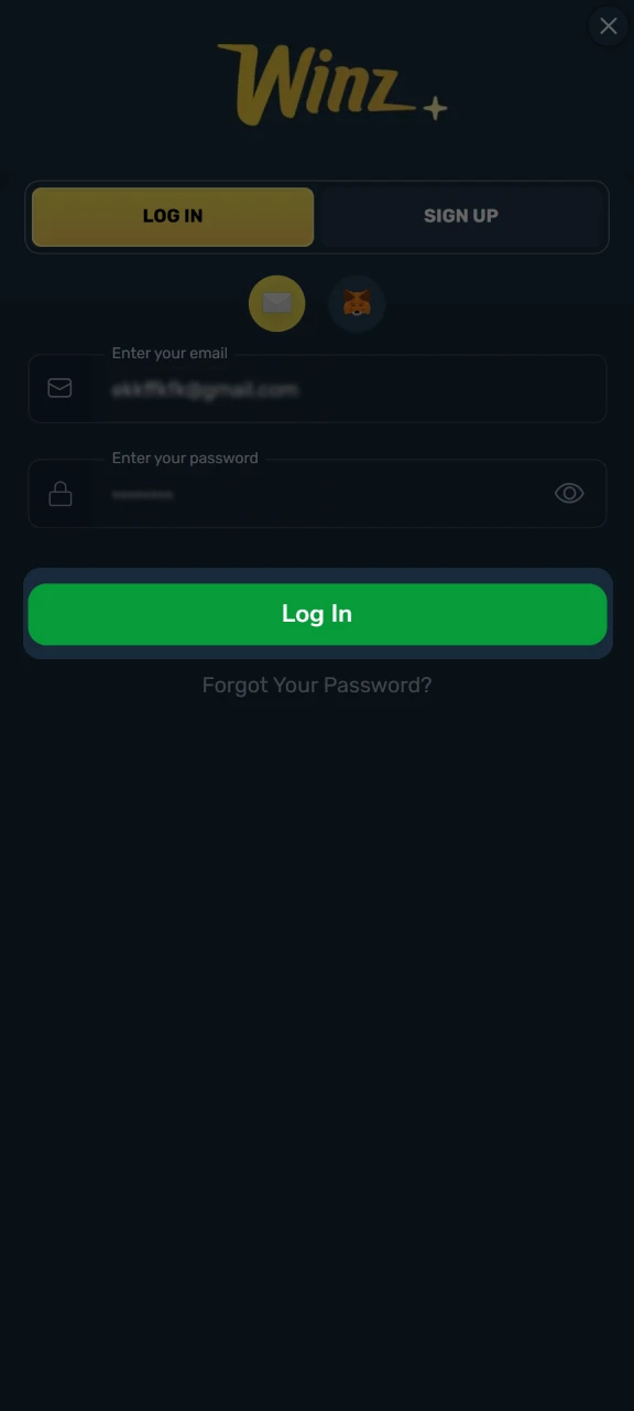 Complete the login process on the Winz website.
