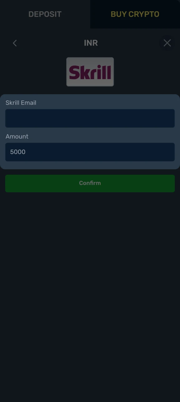 Complete your deposit on the Winz platform.