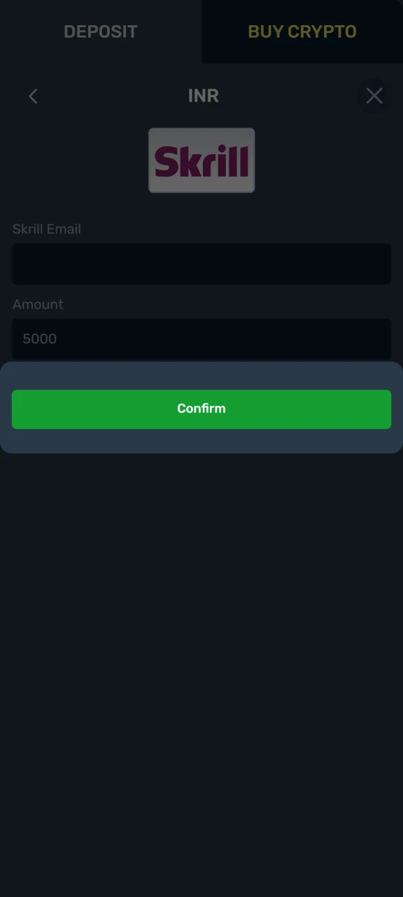 Confirm the deposit to your Winz account.