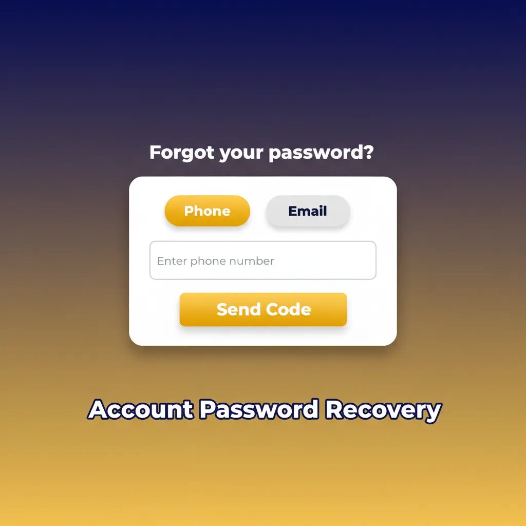 Account Password Recovery steps: Forgot Password, email or SMS OTP, verify, set new password, re-login, enable 2FA.