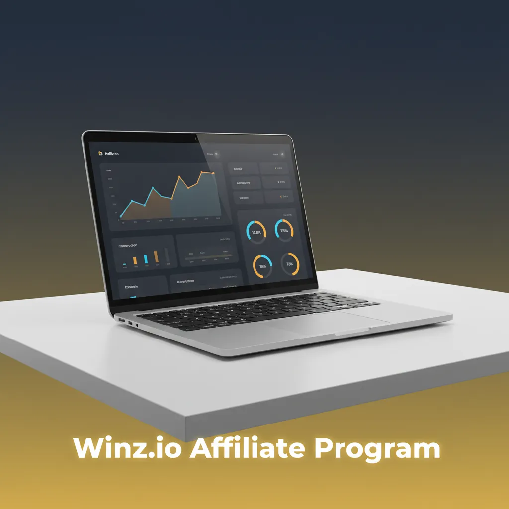 Winz.io Affiliate Program banner with revenue share, real-time stats, timely payouts, and dedicated partner support.