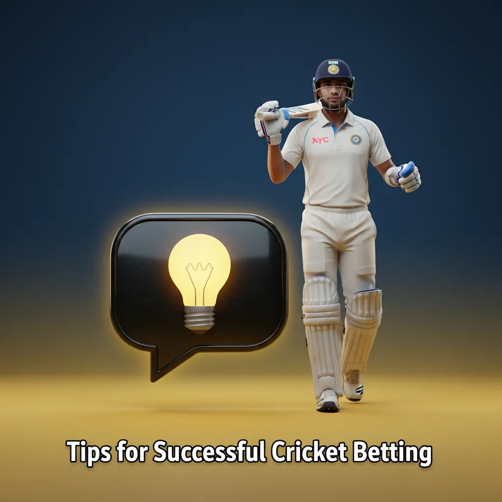 Cricket betting tips infographic: form, pitch/weather, toss; use data, time markets, bankroll; live odds and in-play stats.