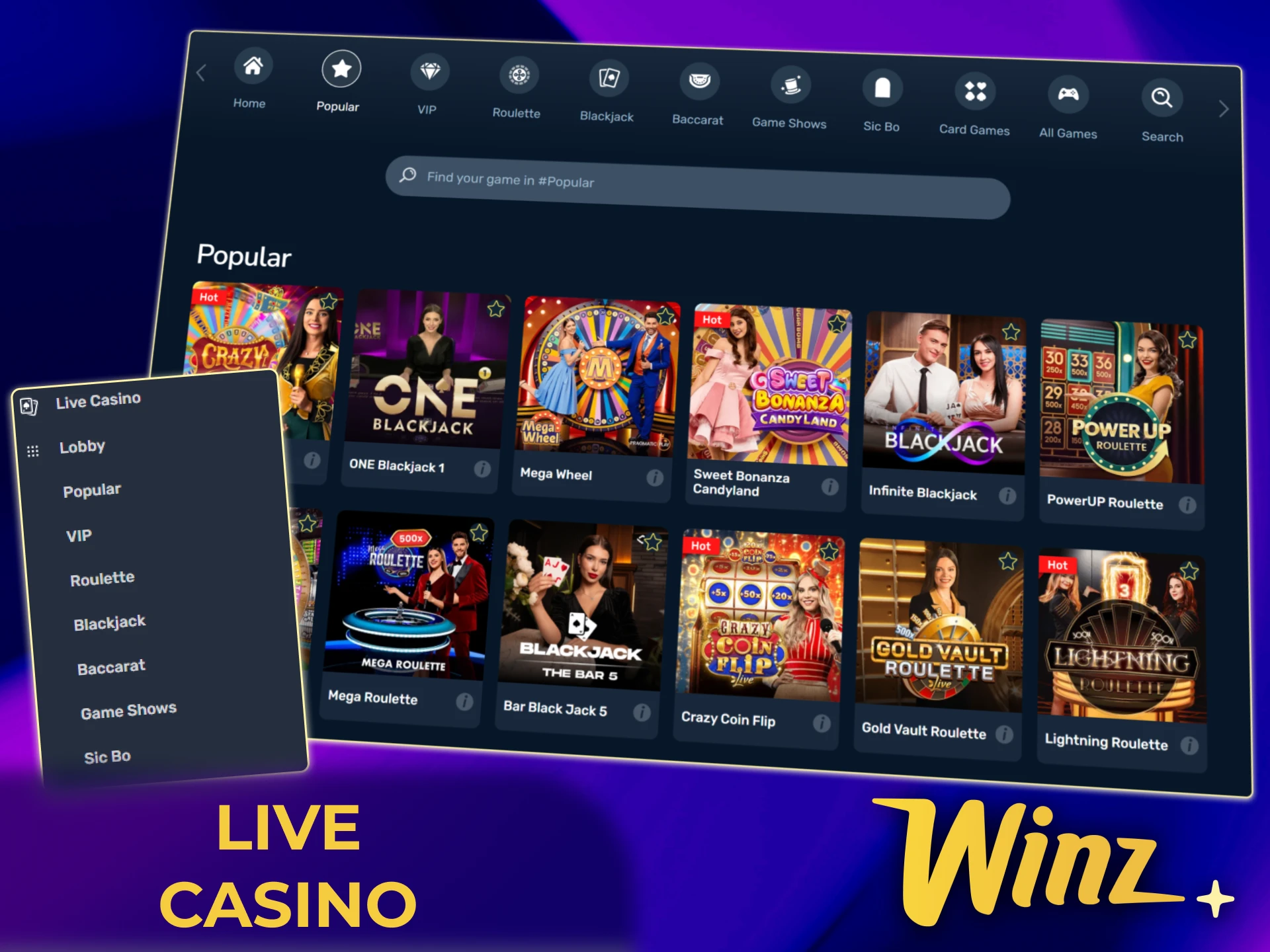 Enjoy live casino games with real dealers and chat on the official Winz India platform.