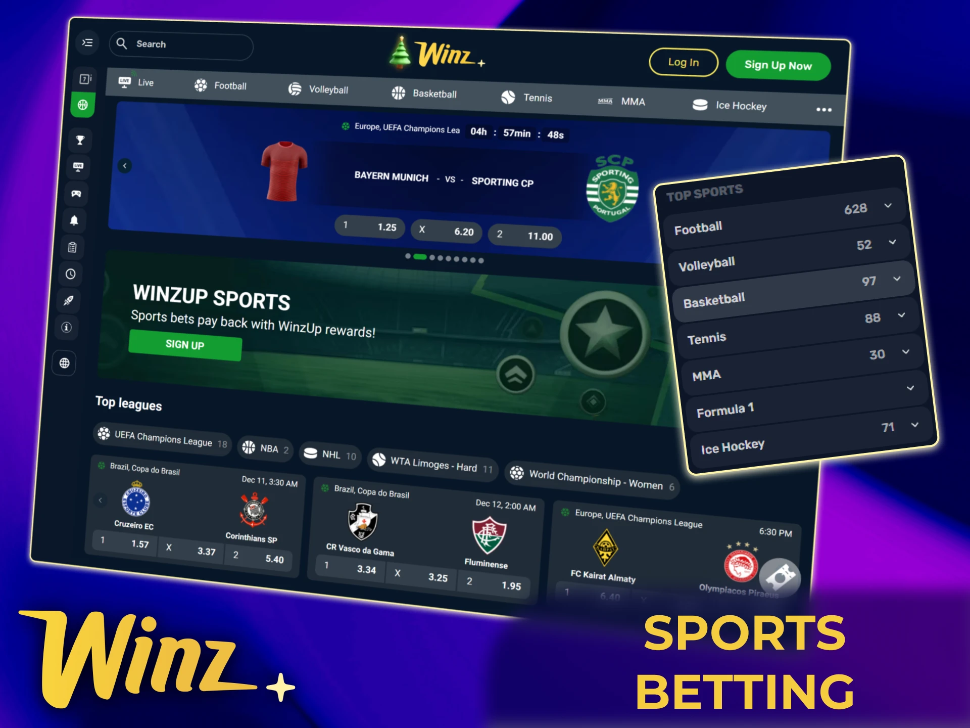 Try different sports betting markets at the official Winz site in India.