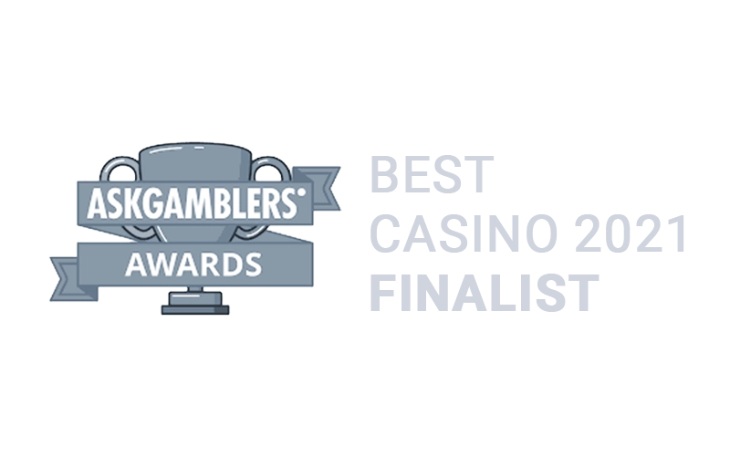 Official finalist badge for the 2021 Best New Casino category, showcasing Winz's consistent growth.