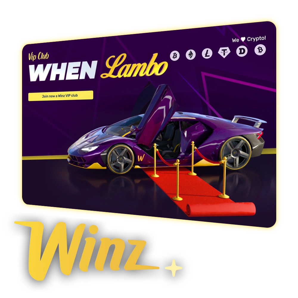 Become a member of the exclusive Winz loyalty community for high rollers and active players.
