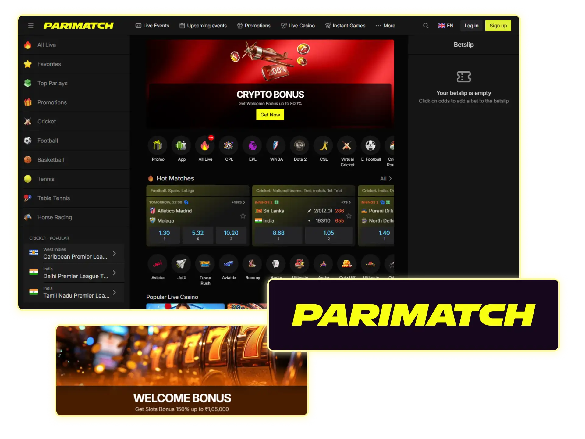 Get generous welcome bonus at Parimatch while waiting for Winz.